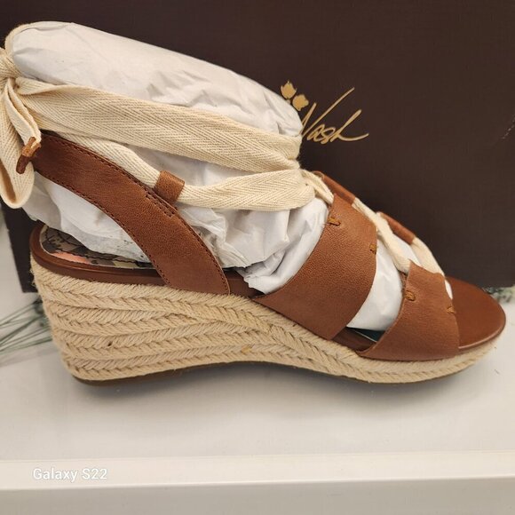PATRICIA Nash Riva Wedge Sandals Tan Leather. SZ 8, NIB - Picture 5 of 13